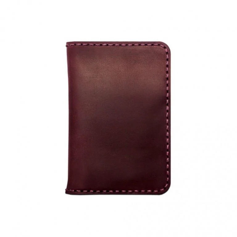 Customized leather vehicle registration holder – wallet for car registration, for cash, for four bank cards handmade burgundy