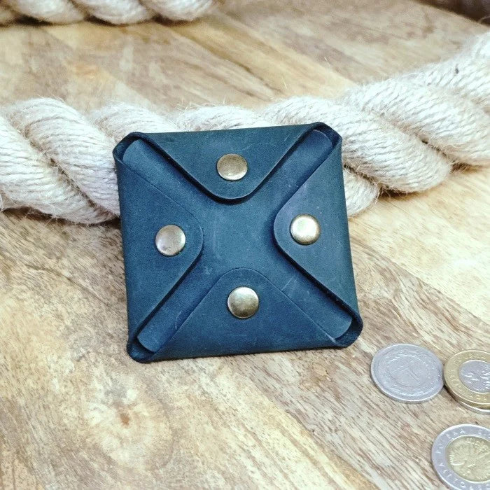 Porte-monnaies en cuir personnalisés avec gravure. Portefeuille personnalisé pour pièces de monnaie Porte monnaie en cuir vert foncé fait main