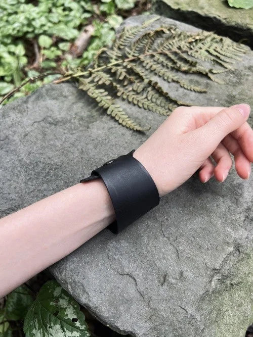 Bracelets for Women. Custom Handmade Women’s Black Leather Bracelet