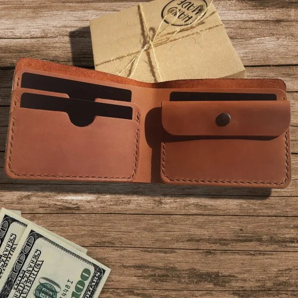 Cadeaux pour les propriétaires de BMW. Portefeuille en cuir personnalisé pour homme avec gravure du nom, du texte et de l’image de votre choix.