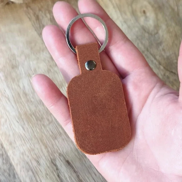 Custom Made Personalised Keychain Leather Mens Key Ring Engraved Name Monogram Initials Logo Key Chain for Man Handmade Keys Holder