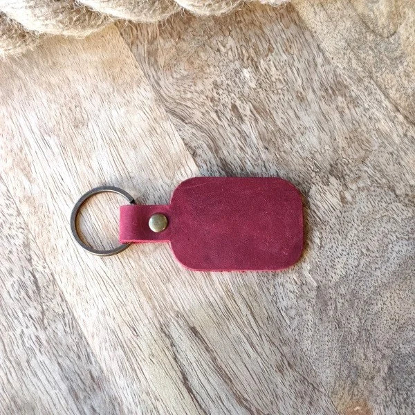 Custom Made Leather Keychain Personalized Engraved Name Monogram Initial Key Chain Key Ring for Man or Woman UNISEX Keys Holder