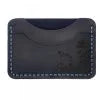 Dark blue handmade leather card holder by Luniko