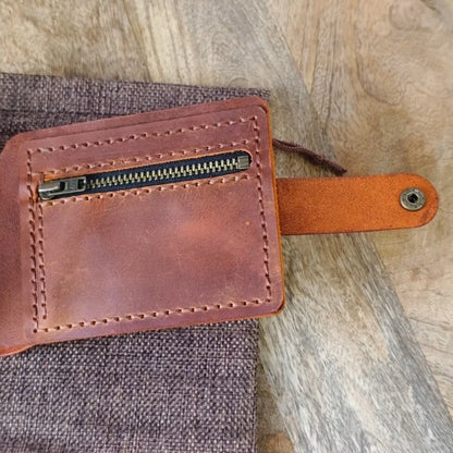 Best Fishing Gift Mens leather RFID wallet with engraving for 11 cards, with space for banknotes, 2 places for photos or ID with coin pocket