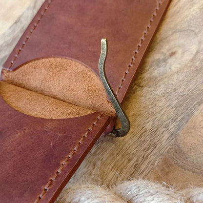 Cadeau pour un amoureux des chats Portefeuille en cuir avec pince à billets, 4 fentes pour cartes et une image de chat, avec gravure personnalisée