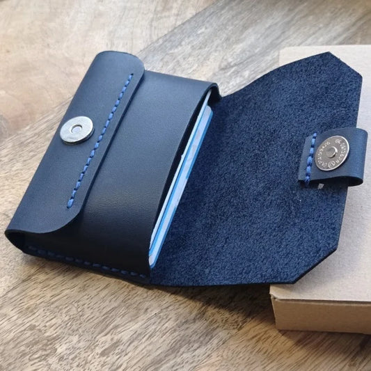 Personalized engraved business card holder. Leather business card case. Business card wallet. Corporate gift.