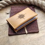Yellow leather passport holder. Handmade and personalized passport holder. Custom passport case with engraving of name and initials.