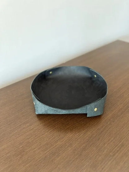 Black Leather Catch All Tray. Dice Tray. Jewelry Tray. Vanity Tray. Ring Tray. Valet Tray. DND Dice Tray. EDC Tray. Leather Trinket Dish