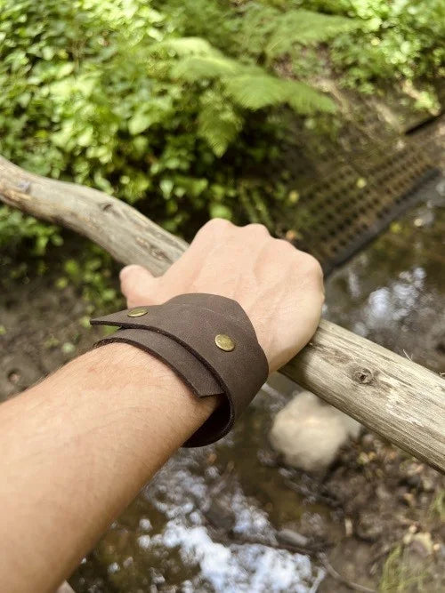 Custom Handmade Men’s Genuine Brown Leather Bracelets