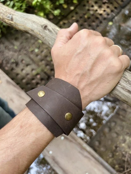 Custom Handmade Men’s Genuine Brown Leather Bracelets