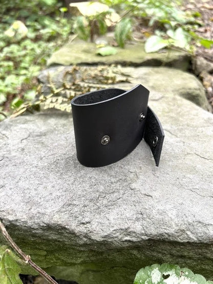 Custom Handmade Men’s Genuine Black Leather Bracelets