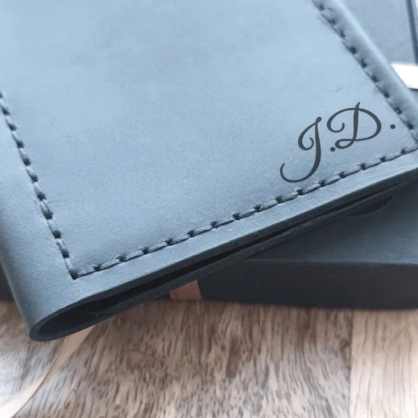 Etui à médiators en cuir pour 16 médiators Etui à médiators en cuir personnalisé avec gravure d’initiales, de logo, d’image ou de texte