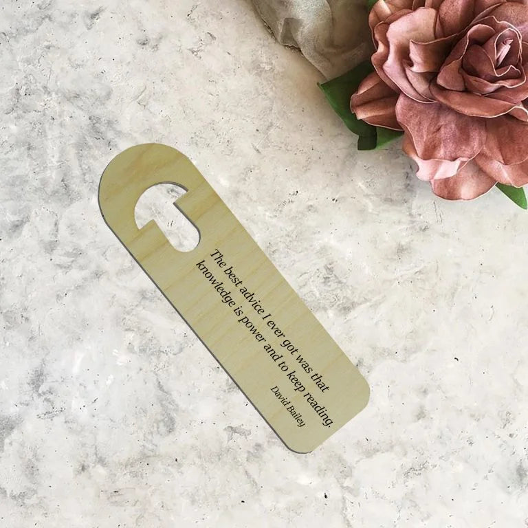 Bookmark for a book with a quote, personalized wooden for a gift. Book Lovers Gift
