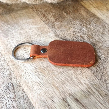 Custom Made Personalised Keychain Leather Mens Key Ring Engraved Name Monogram Initials Logo Key Chain for Man Handmade Keys Holder
