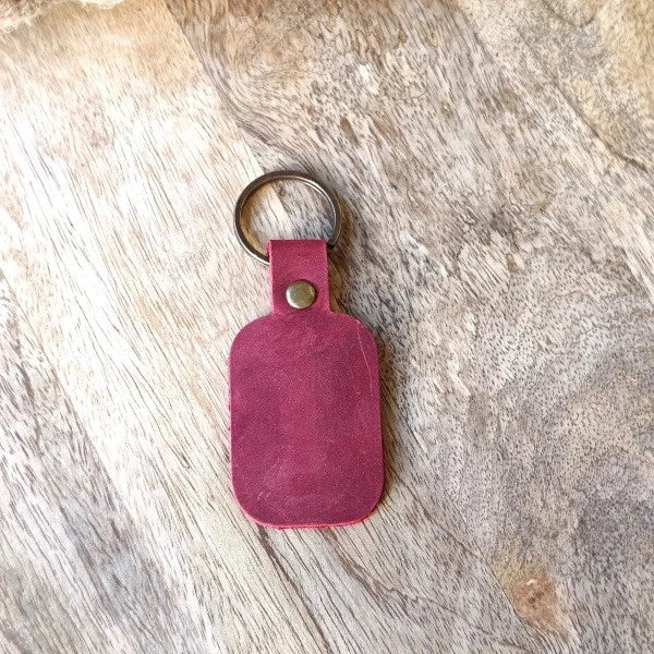Custom Made Leather Keychain Personalized Engraved Name Monogram Initial Key Chain Key Ring for Man or Woman UNISEX Keys Holder