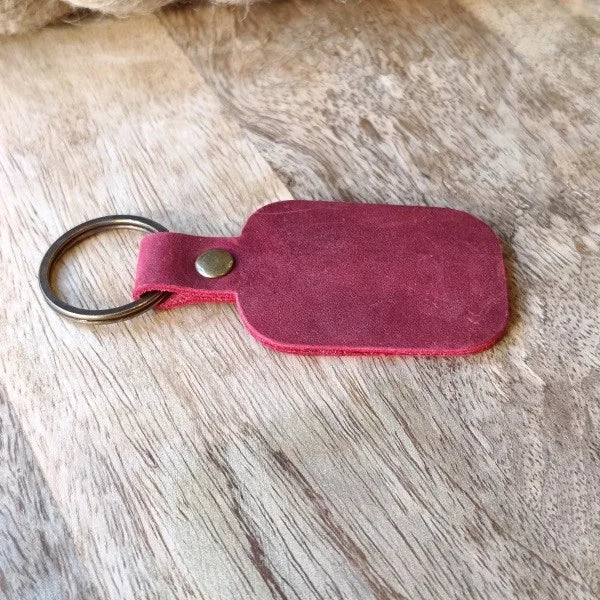 Custom Made Leather Keychain Personalized Engraved Name Monogram Initial Key Chain Key Ring for Man or Woman UNISEX Keys Holder