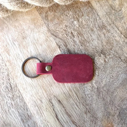 Custom Made Leather Keychain Personalized Engraved Name Monogram Initial Key Chain Key Ring for Man or Woman UNISEX Keys Holder